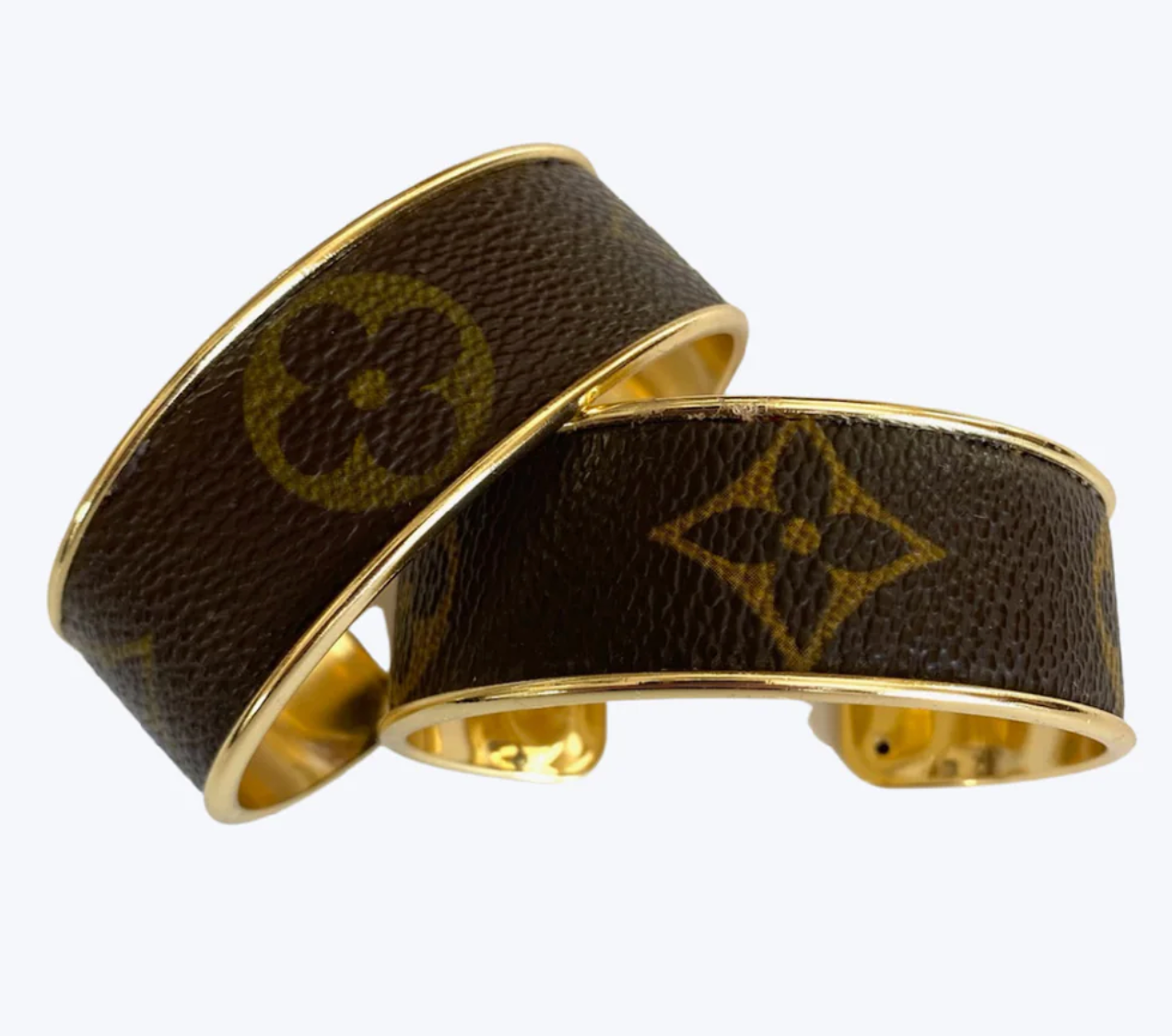 Repurposed Louis Vuitton blue jean cuff. LV bracelet