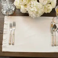Velvet Rectangle Placemat with Ruffle