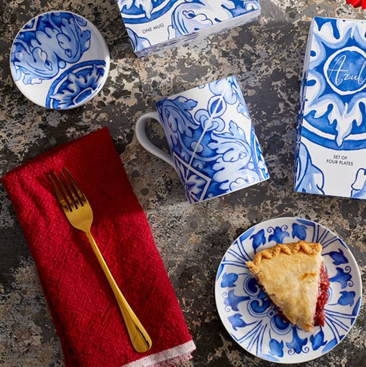 Azul blue and white ceramic tableware by Rosanna Designs