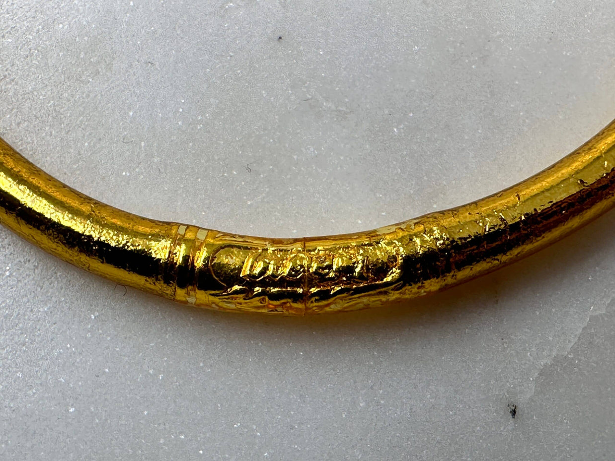 Prayer Bddist Thai Bangle Bracelet Gilded with gold leaf