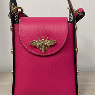 Bumble Bee Leather Cellphone Case Crossbody Bag