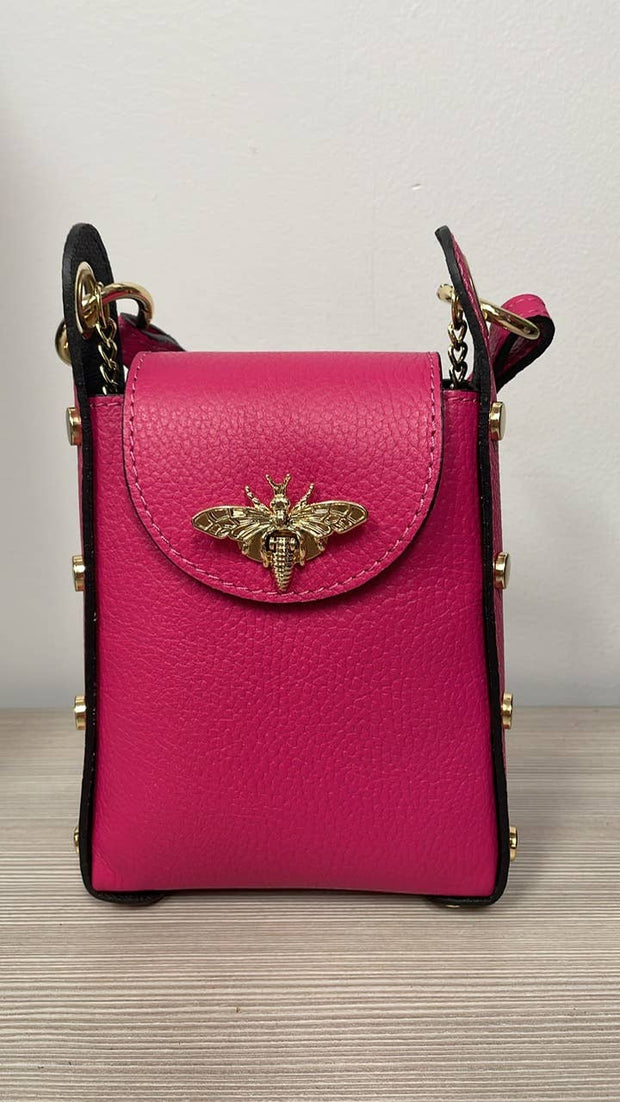 Bumble Bee Leather Cellphone Case Crossbody Bag