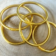 Prayer Bddist Thai Bangle Bracelet Gilded with gold leaf