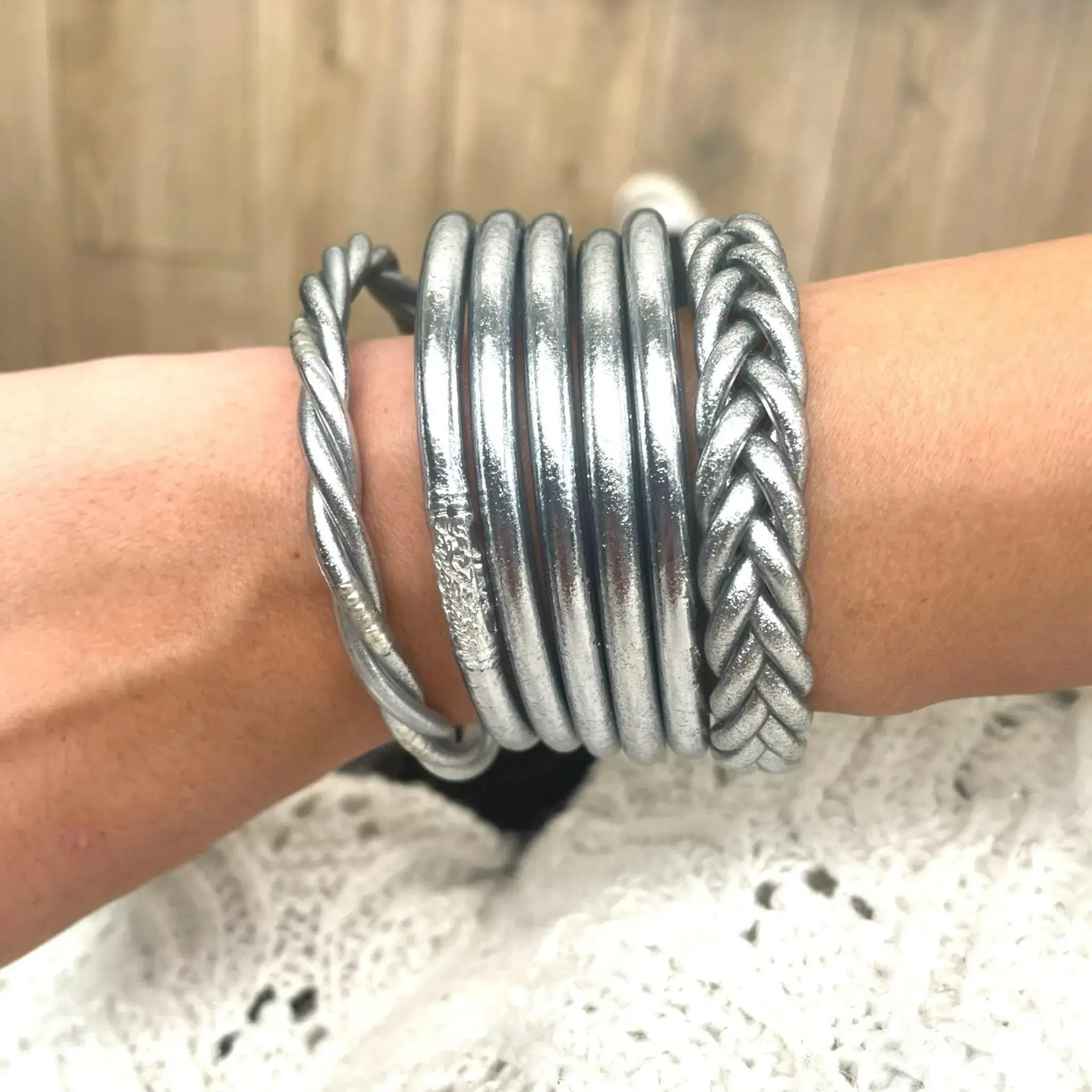 Silver Blessed Kumlaï Thai Buddhist Bangle
