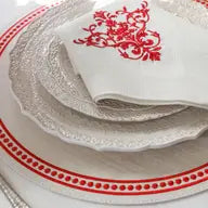 Easy To Clean Round Palermo Perla Placemat With Fine Dot Detail