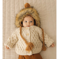 Waffle Cardigan Sweater Natural Baby & Toddler