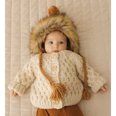 Waffle Cardigan Sweater Natural Baby & Toddler