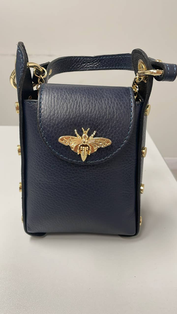 Bumble Bee Leather Cellphone Case Crossbody Bag