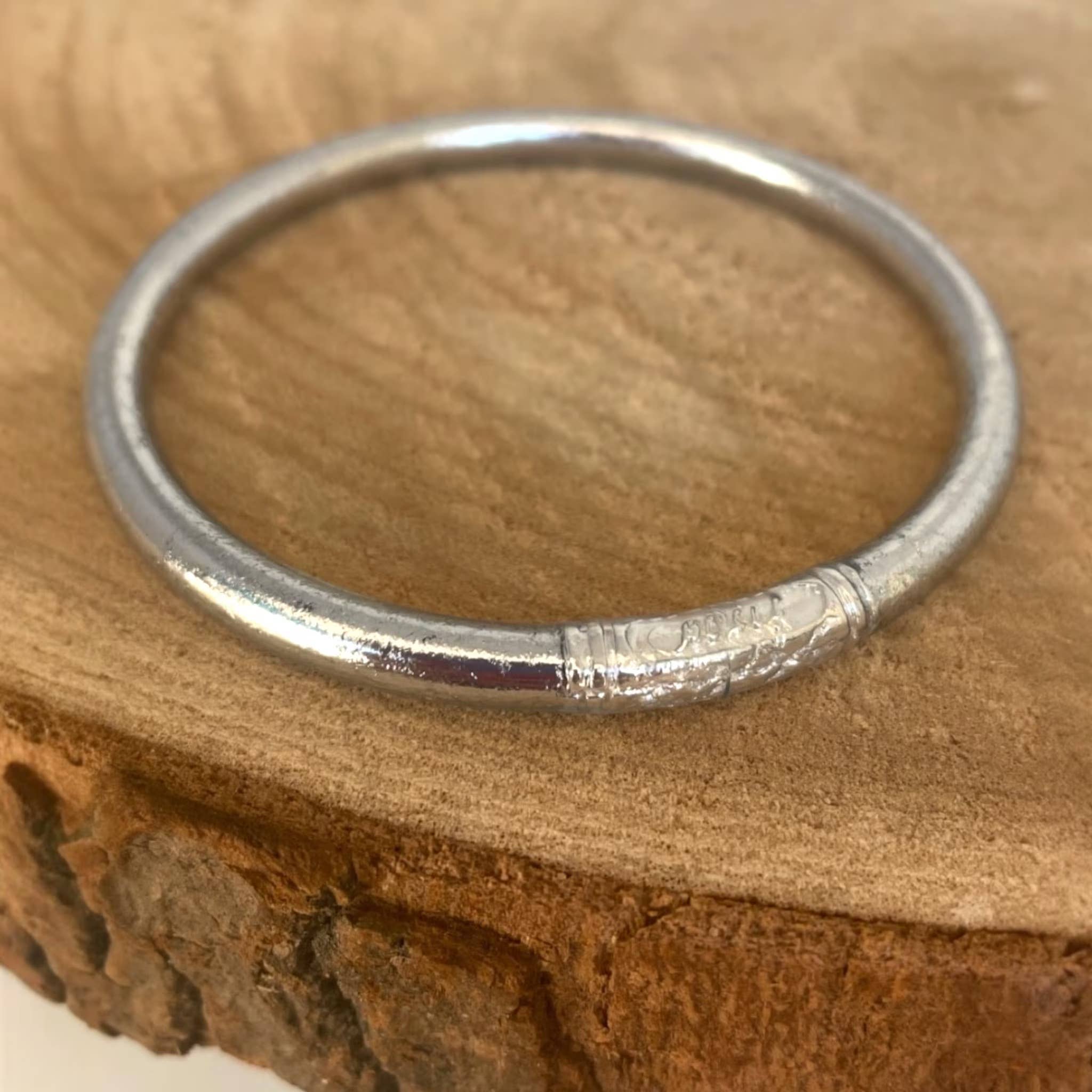 Silver Blessed Kumlaï Thai Buddhist Bangle