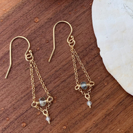 Aquamarine gold earrings