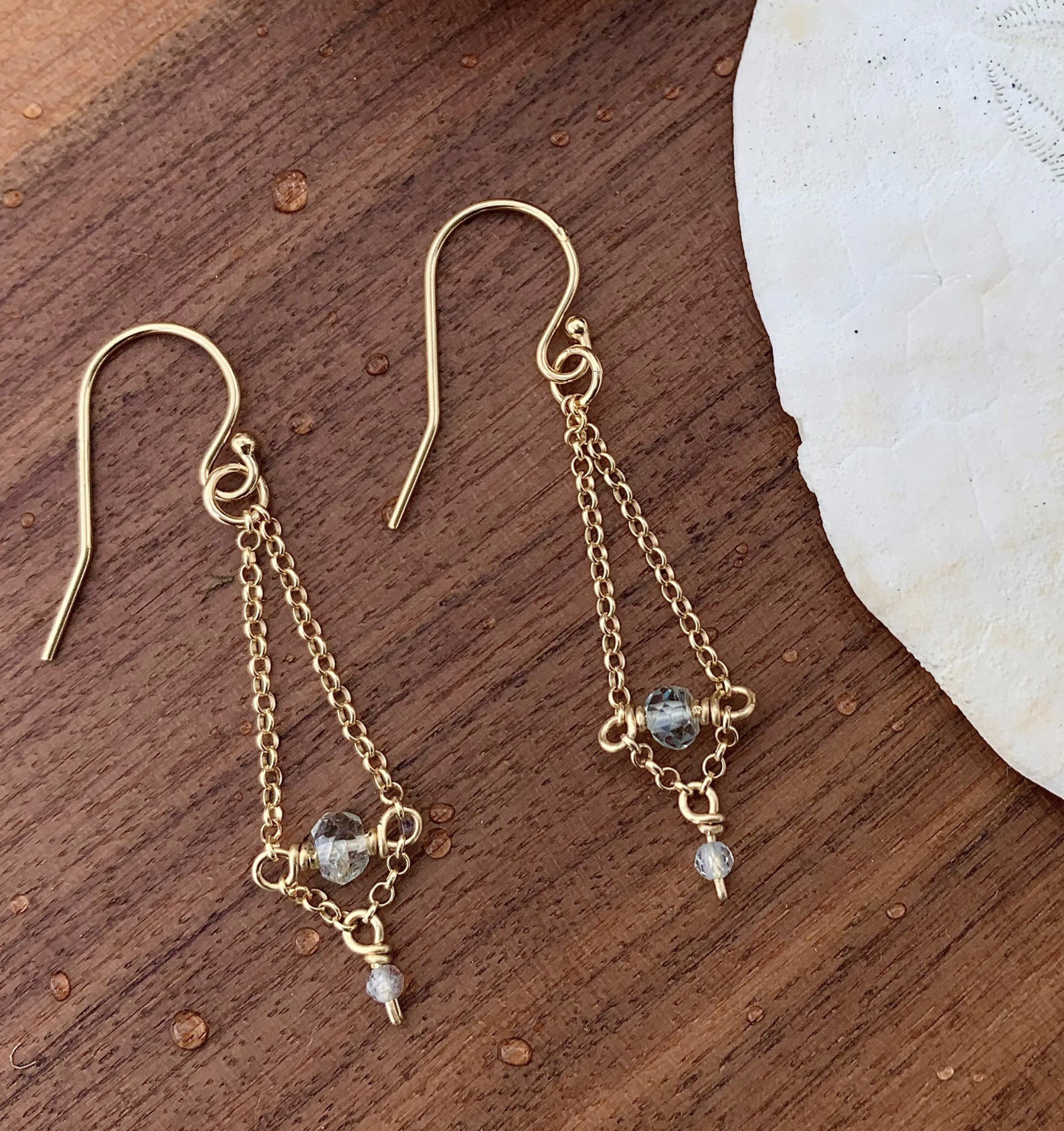 Aquamarine gold earrings