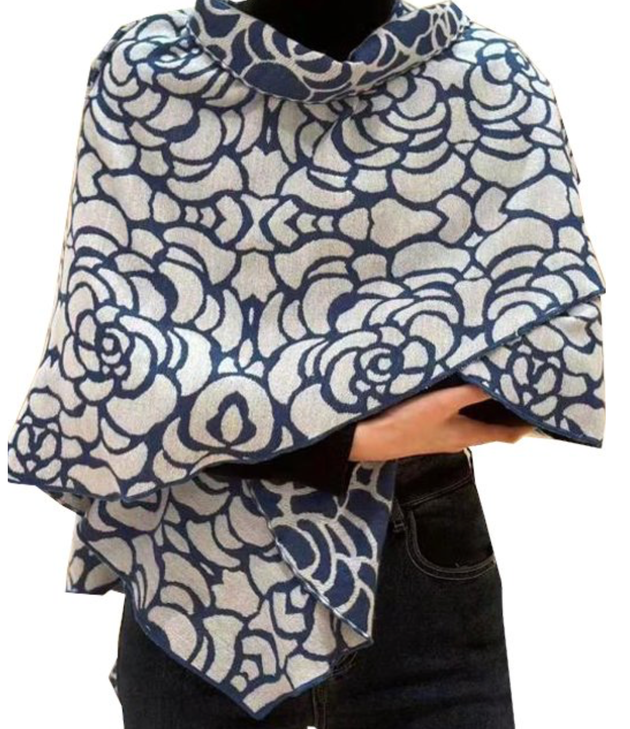 Reversible Nautical Wrap In Blue and White