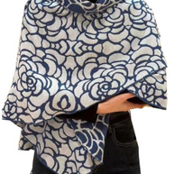 Lux blue and white reversible wrap