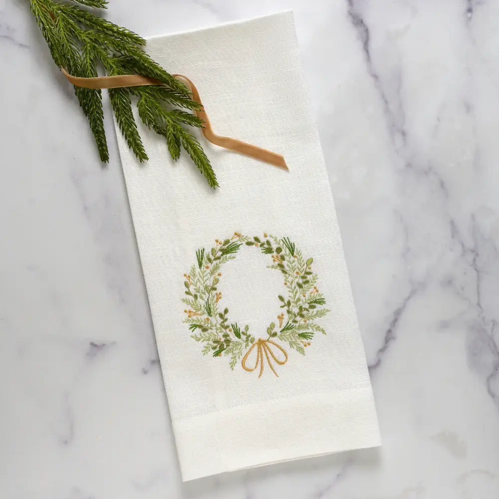 Crown Linen Wreath Linen Towel