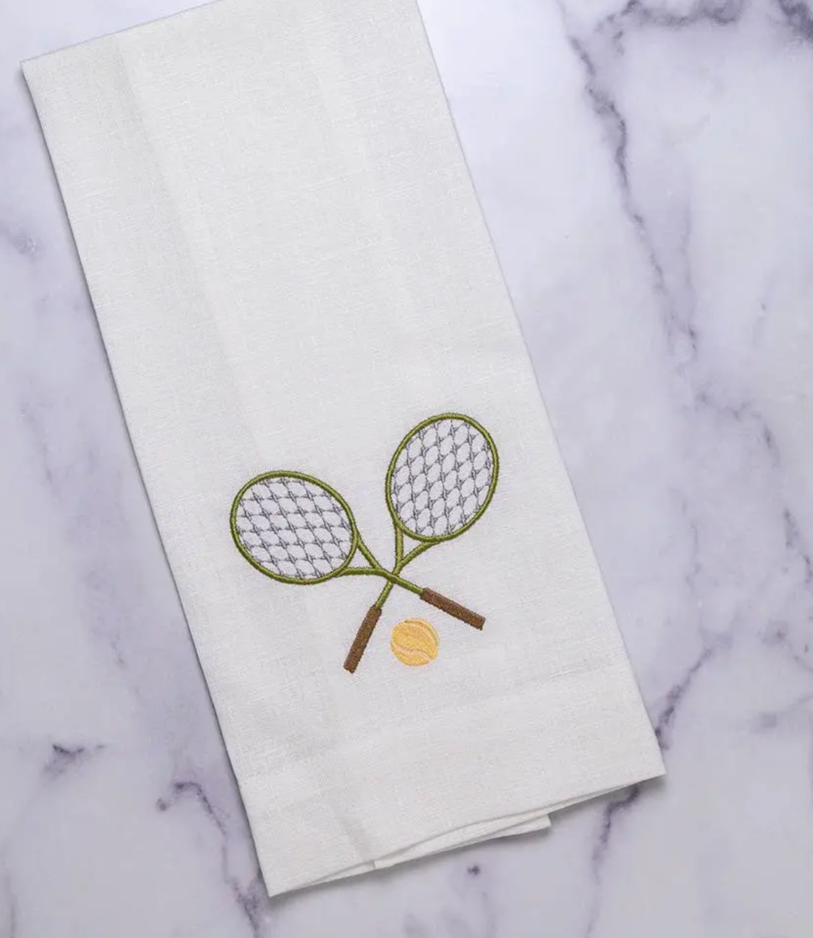 Embroidered Tennis Linen Towel