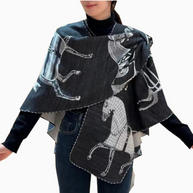Equestrian Black / White Trotter Reversible Short Loop Wrap