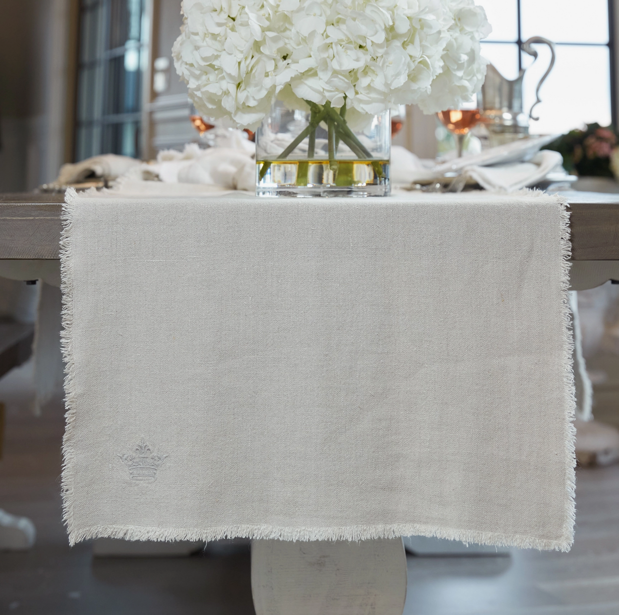 Fringed Linen Runner 