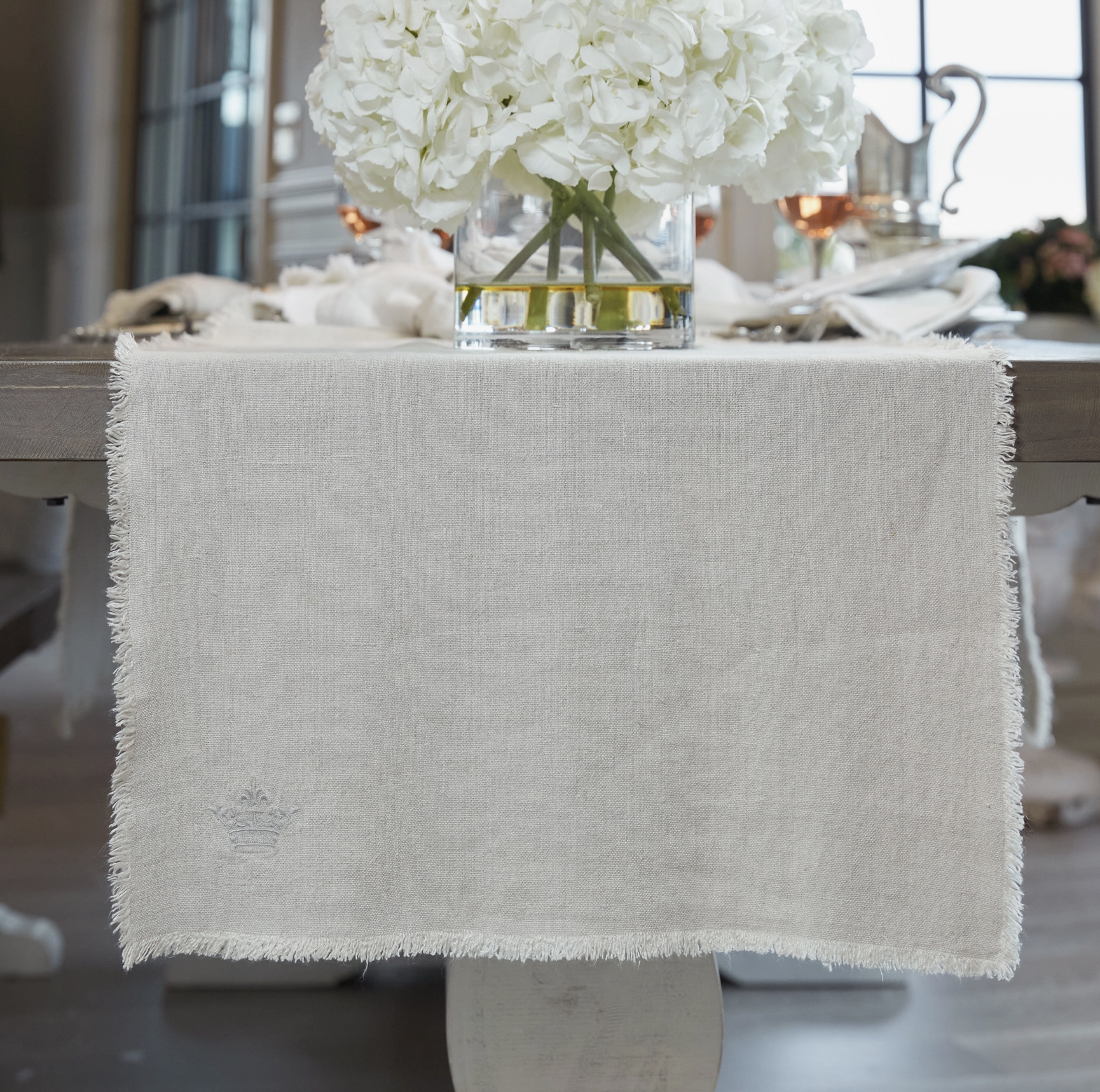 Fringed Linen Runner 