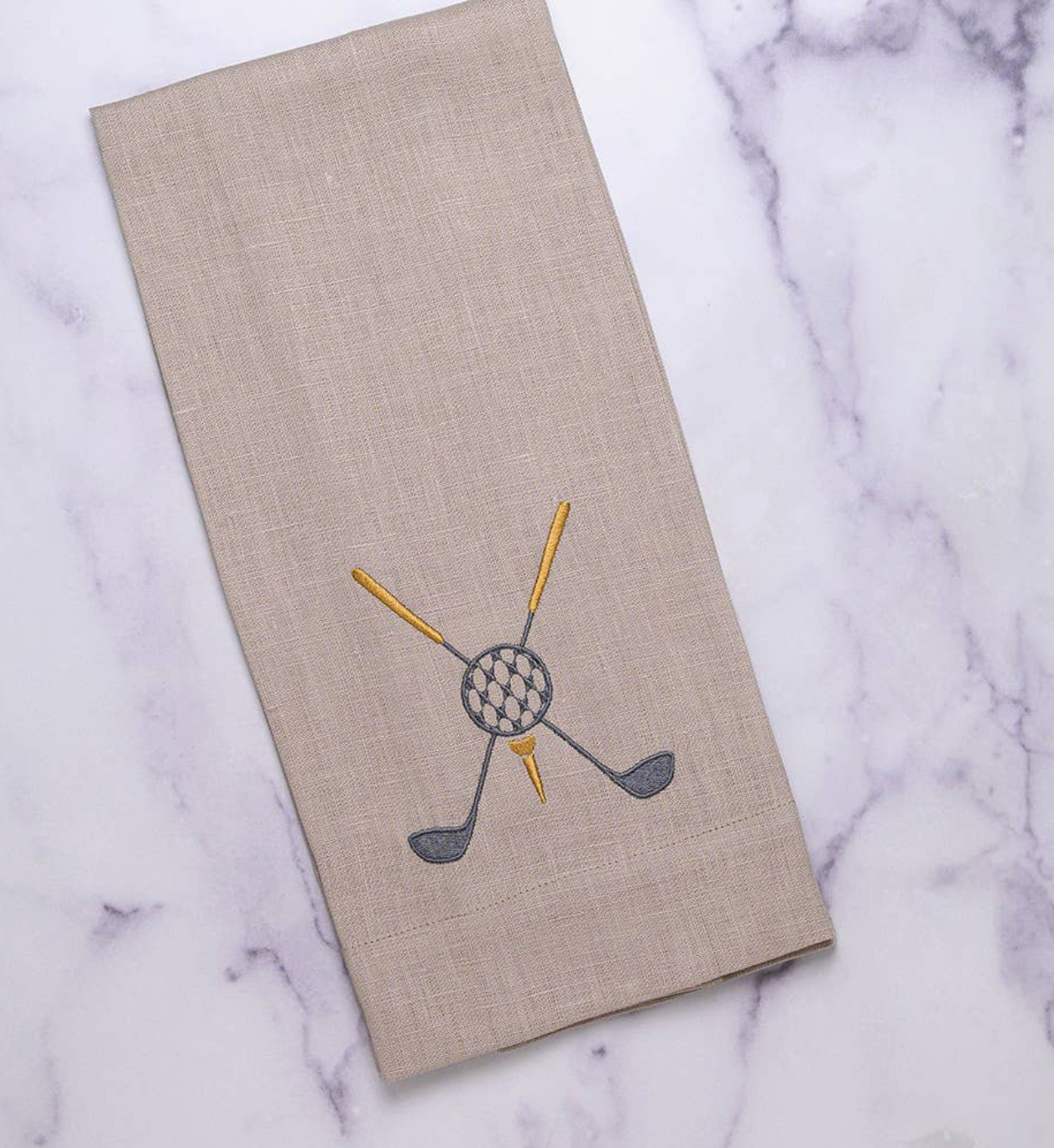 Embroidered Golf Emblem - European Linen Towel