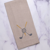 One pair (2) Embroidered Golf Emblem - European Linen Towels