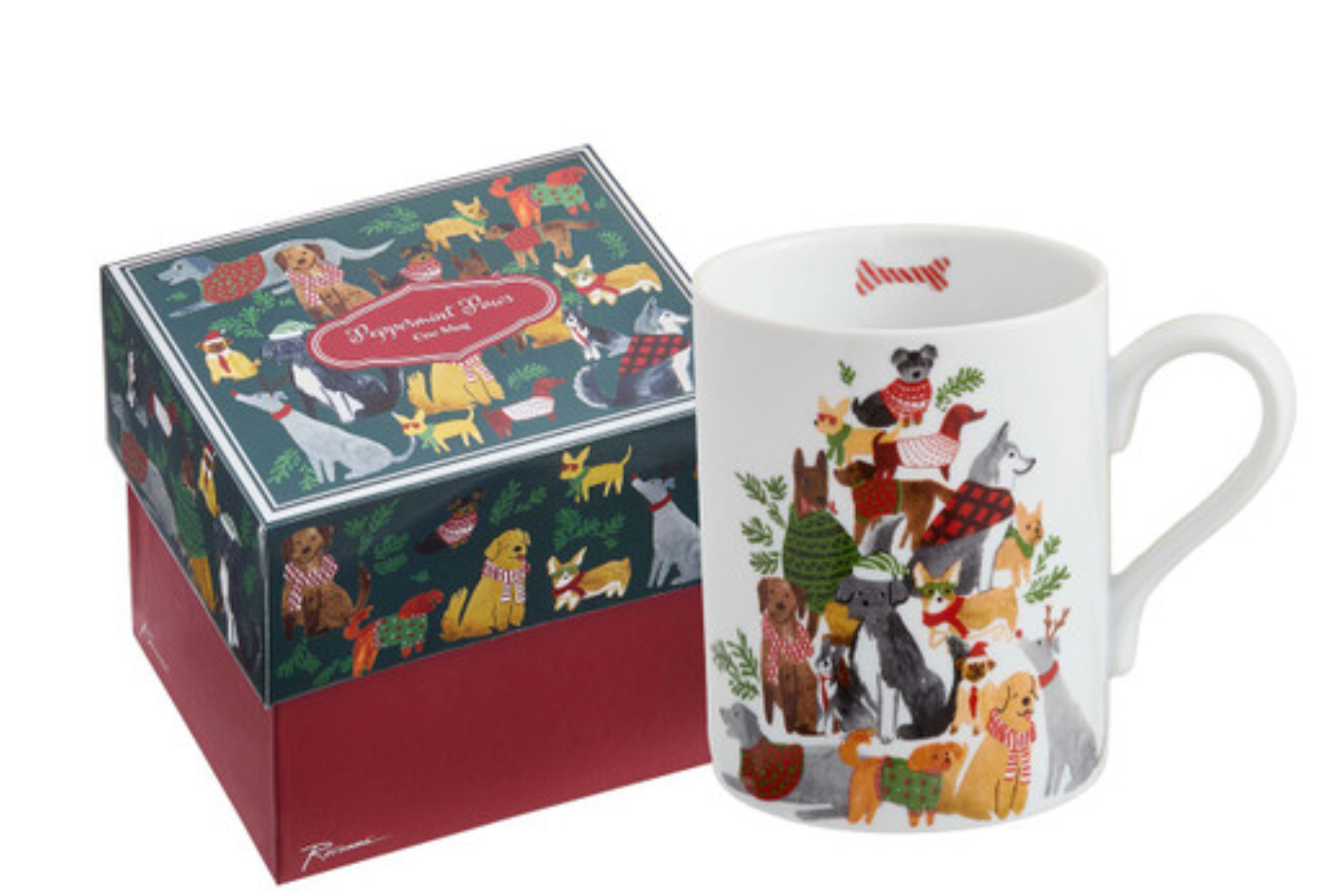 Peppermint Paws- Dogs  and Whiskers-Cats Mug Sets  By Rosanna Designs