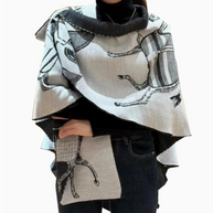 white and black wrap horse