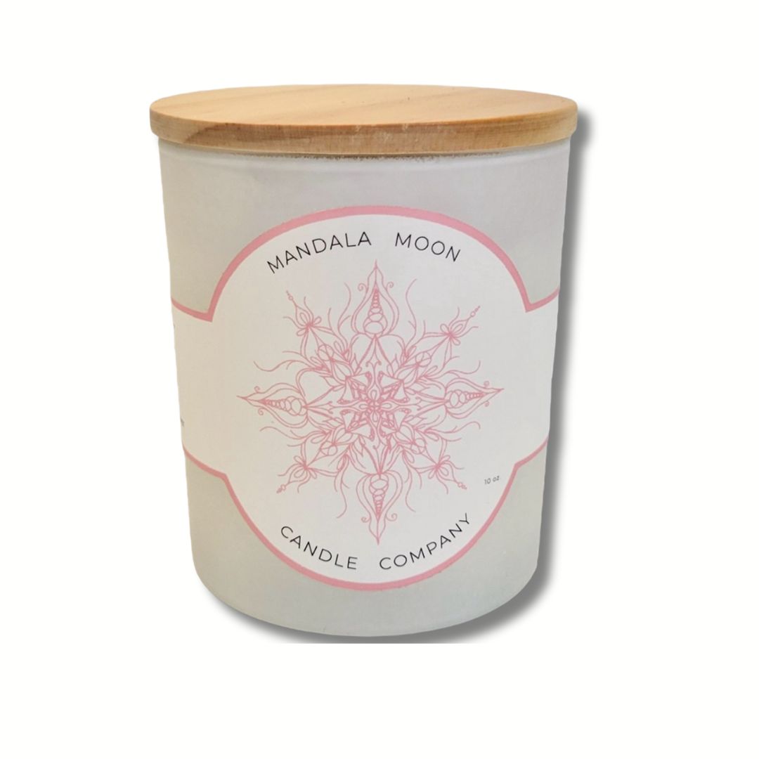 Mandala Moon hand drawn candle 