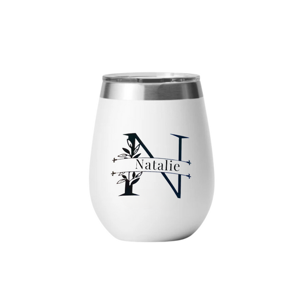 White monogrammed tumbler- personalize your gift