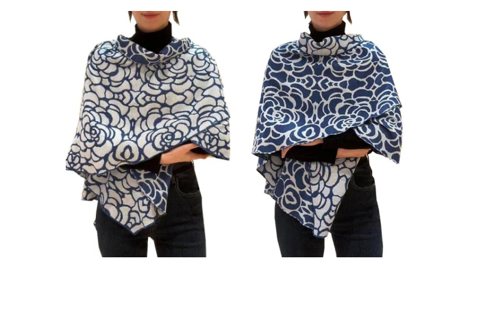 Reversible Nautical Wrap In Blue and White