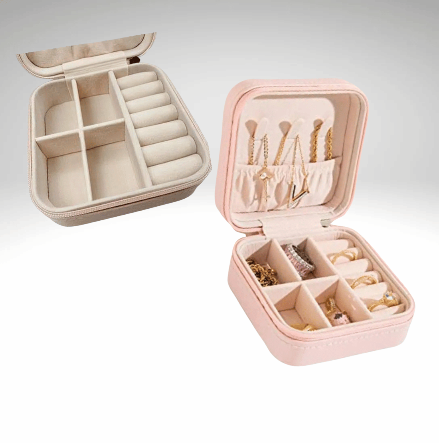 Blush Colored Jewelry Case Personalization included