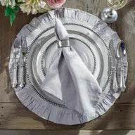 Round linen ruffle placemat