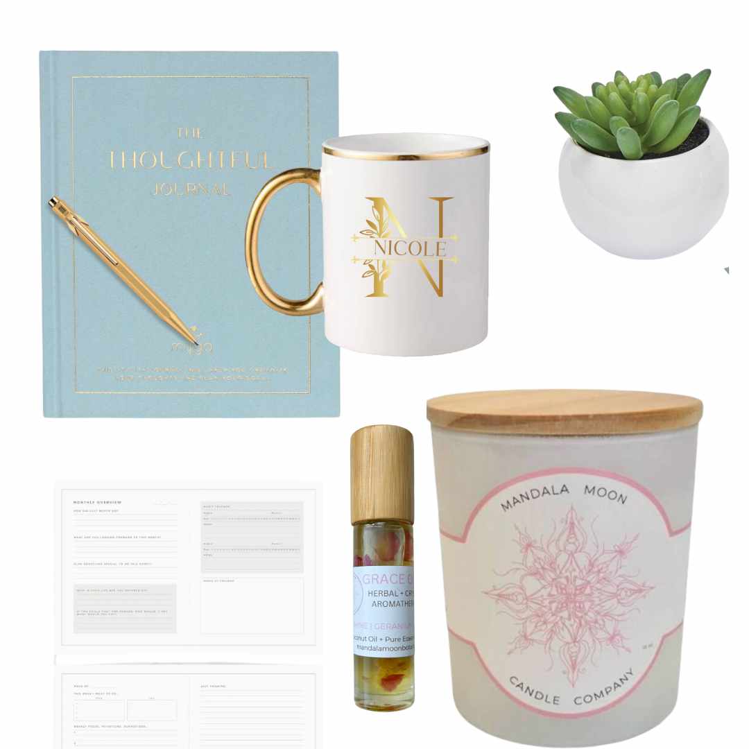 Luxury  Curated Mindful Gift Box- Monogrammed and Gift wrapped