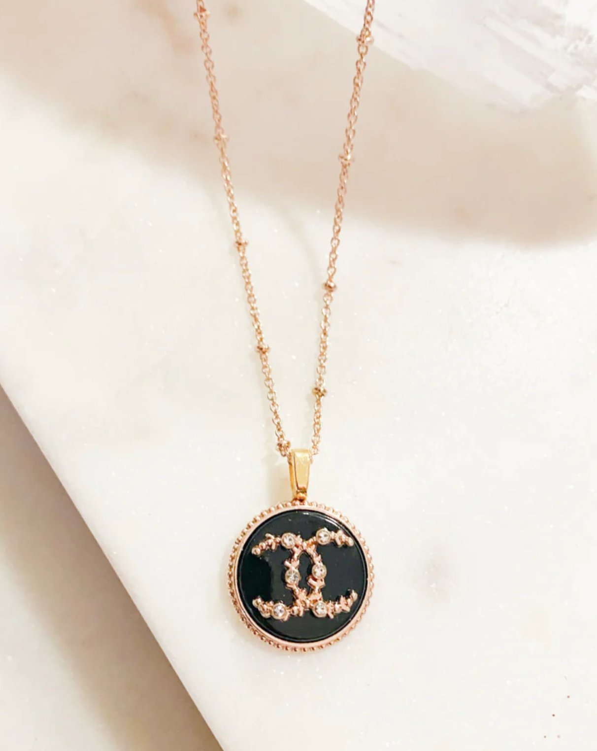 Repurposed Pink and Pearl Heart 'Chanel' Pendant