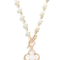 Mother Of Pearl Chain With Delicate Clover Toggle