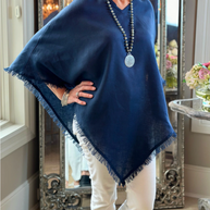 Luxury Rory Linen Poncho