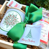 Christmas Forest Candle and Bath Salt Gift Shipped In A Wooden Gift Box