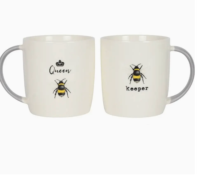 Bee Happy Mug Gift Set: His and Her for a coffee buzz