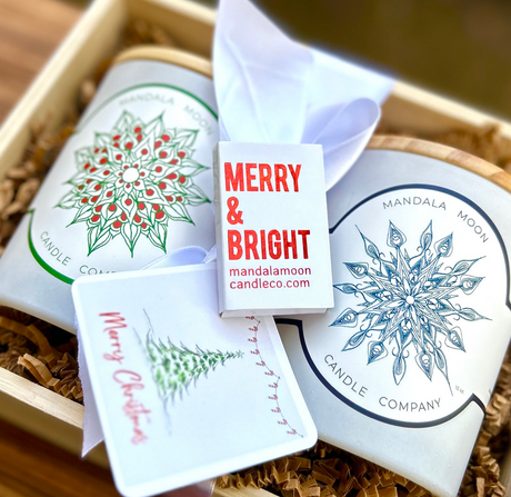 MERRY CHRISTMAS Mandala Moon Candle GIFT SET