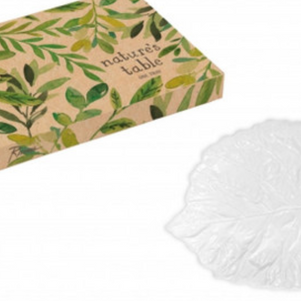 Nature's Table Tray Leaf White 7 x 6 in Gift Box