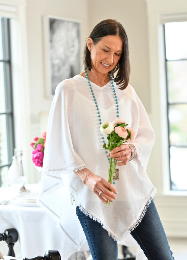 Luxury Rory Linen Poncho