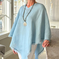 Luxury Rory Linen Poncho