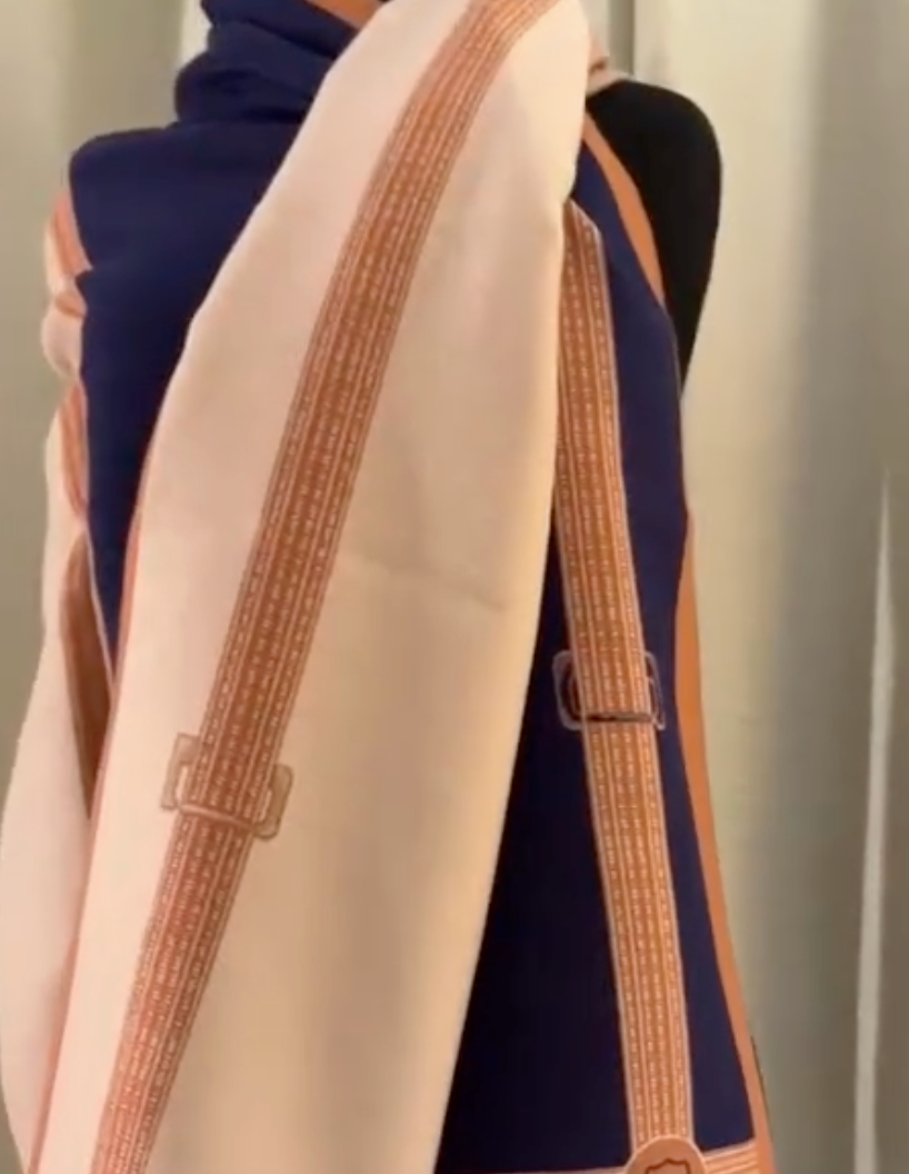 Cashmere feeling wrap with horses