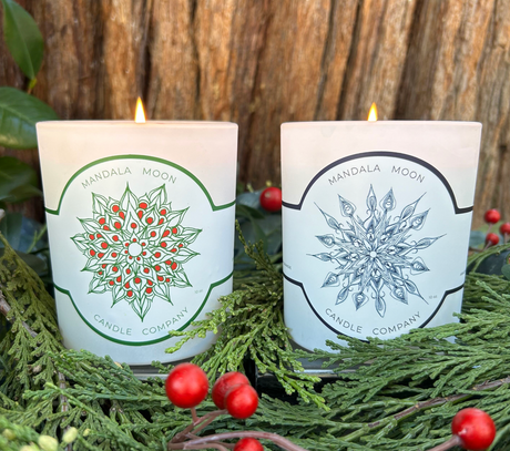 MERRY CHRISTMAS Mandala Moon Candle GIFT SET