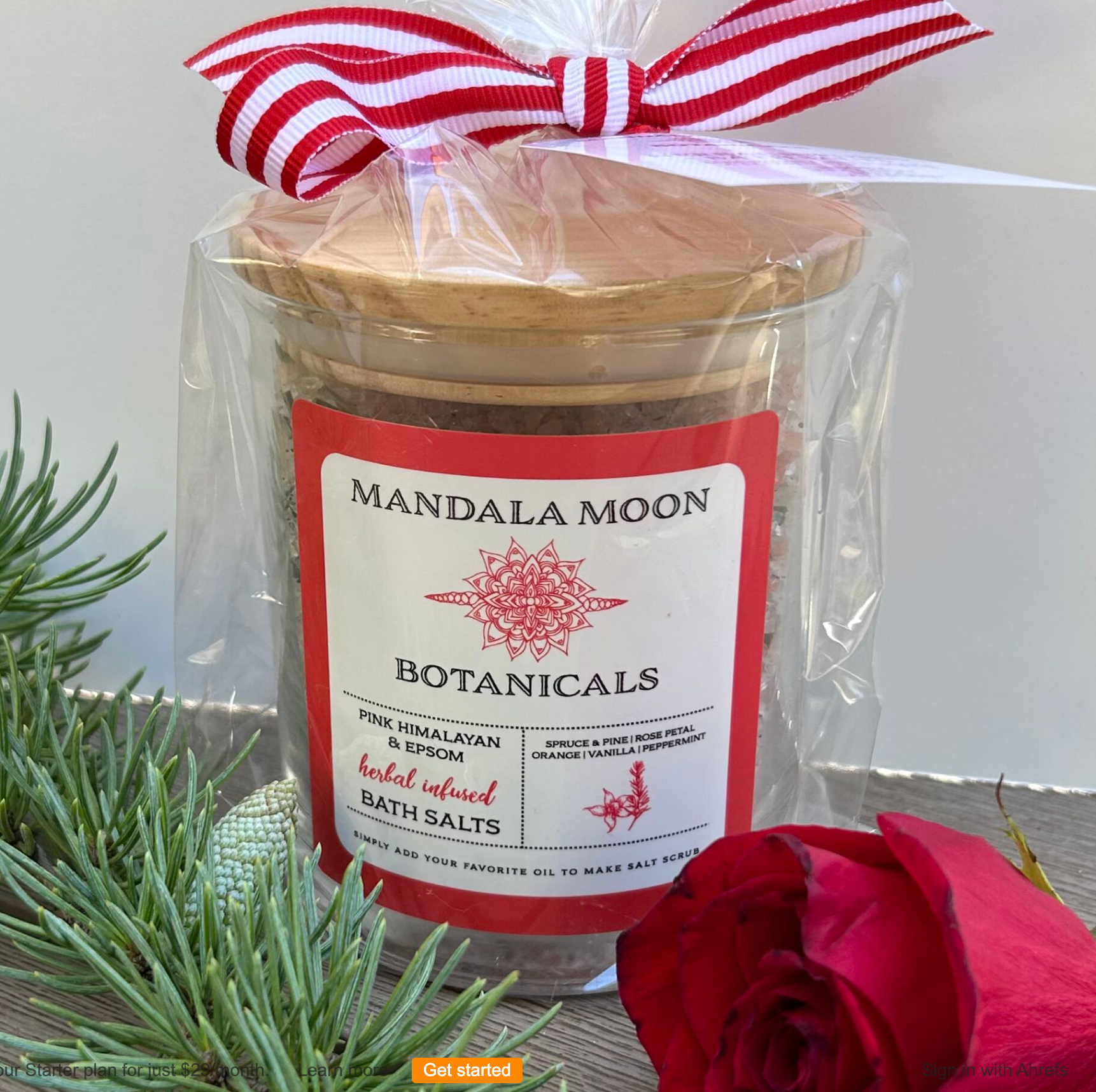 Christmas Forest Candle and Botanical Bath Salts Gift Set