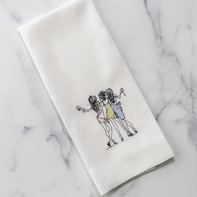 Three girls bestie linen towel 