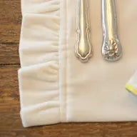 Velvet table runner in cream- washable vevet