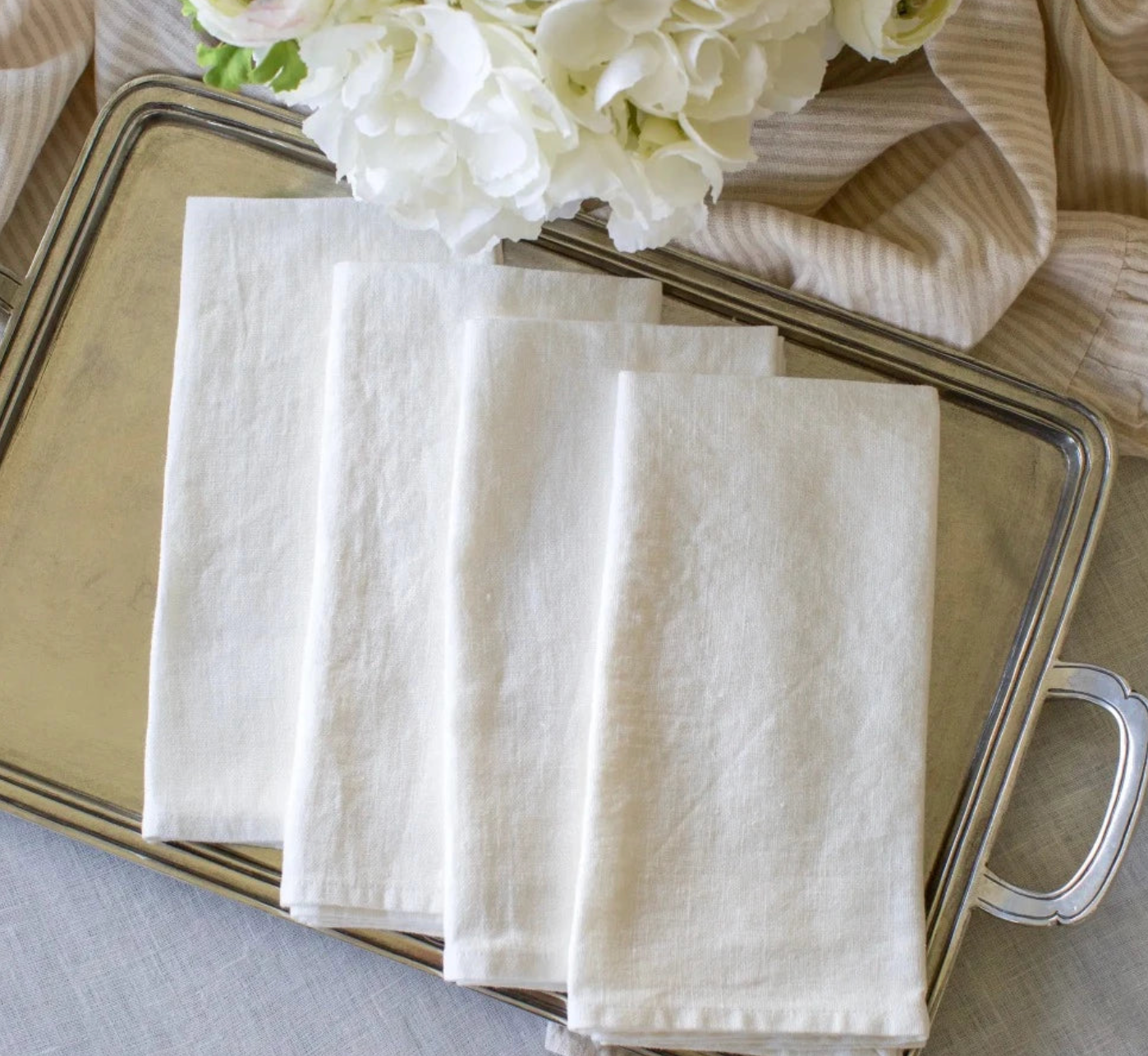 white washed linen napkins