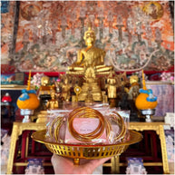 Prayer Bddist Thai Bangle Bracelet Gilded with gold leaf