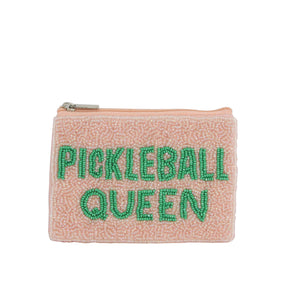 Ladies Fully Beaded  PICKLE BALL QUEEN Coin Purse