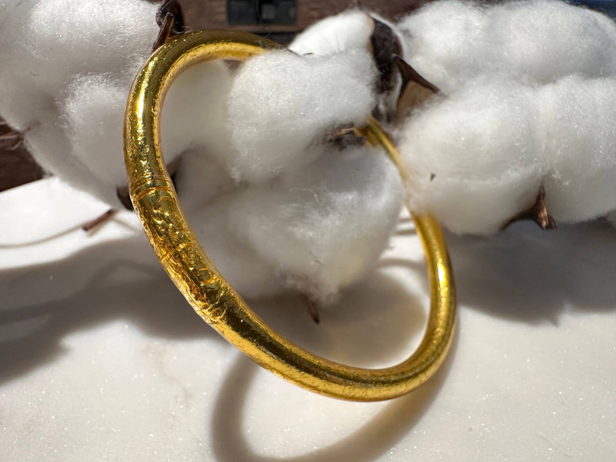 Prayer Bddist Thai Bangle Bracelet Gilded with gold leaf